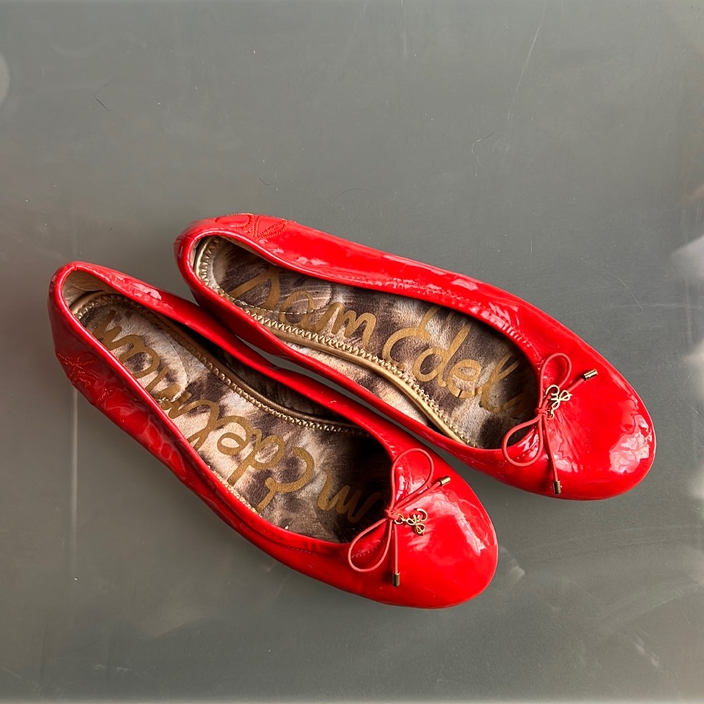 Sam Edelman Felicia Ballet Flat size 7.5 Patent Red Leather